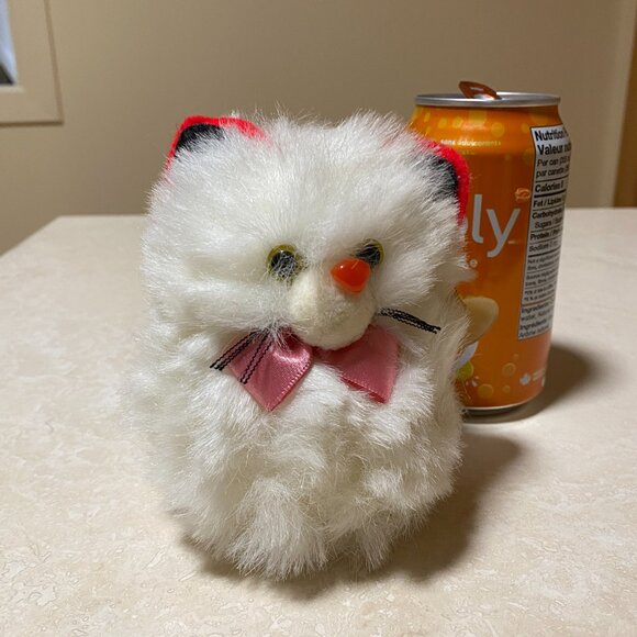 2/$20, Vintage Plush Toy – Adorable White Furry Animal with Clown Nose - Picture 9 of 10